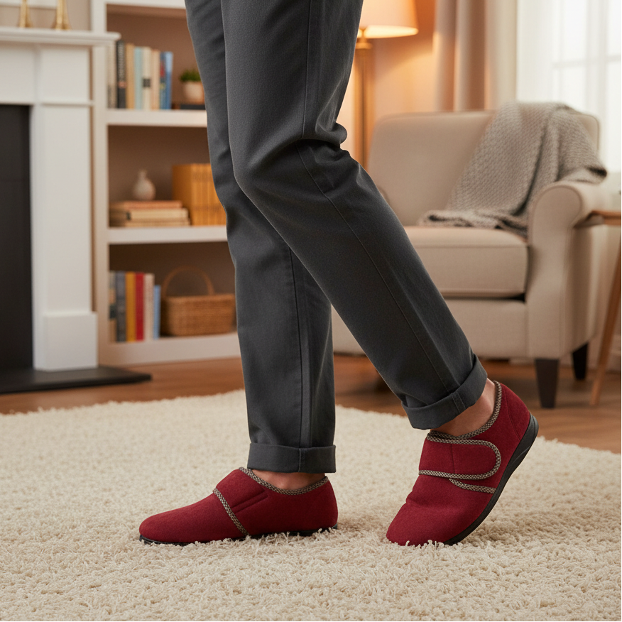 Padders Harry – Men's Slipper – Burgundy
