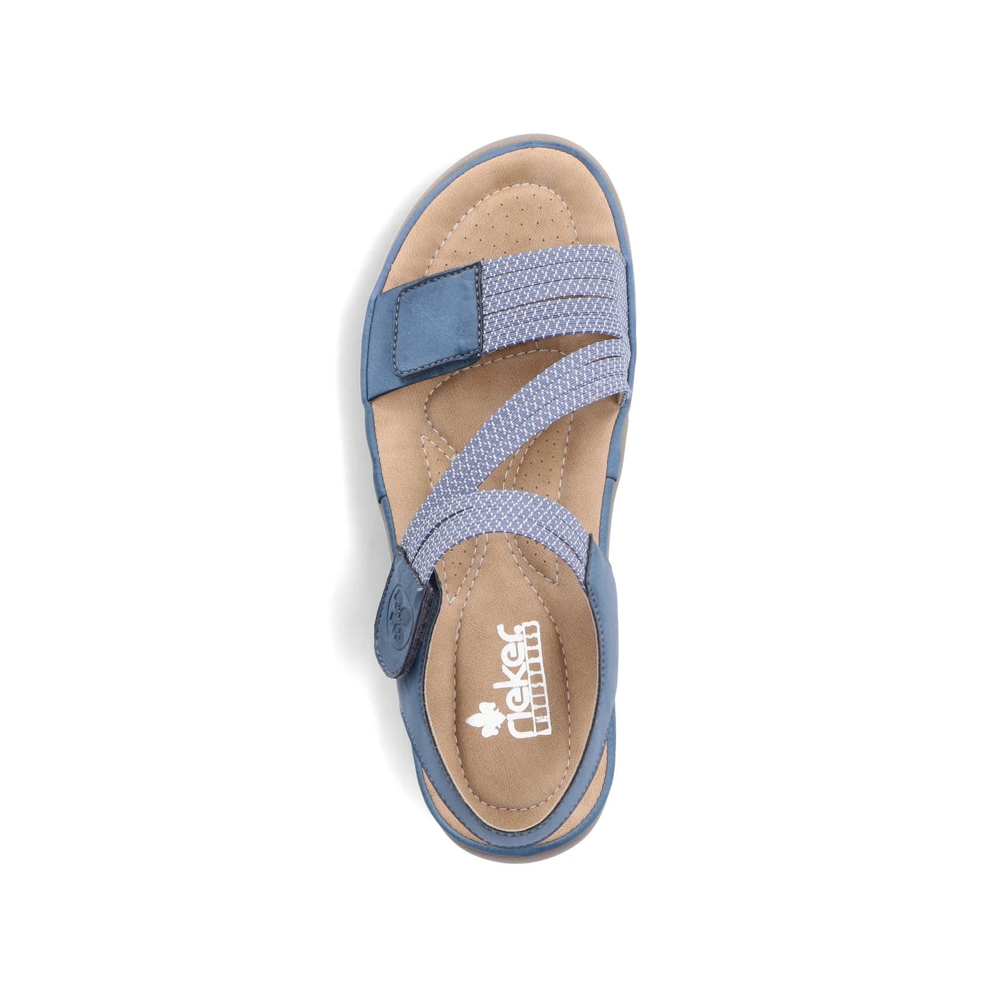 Rieker 64870 – Women's Antistress Easy Touch Fastening Sandal – Blue – 64870-14