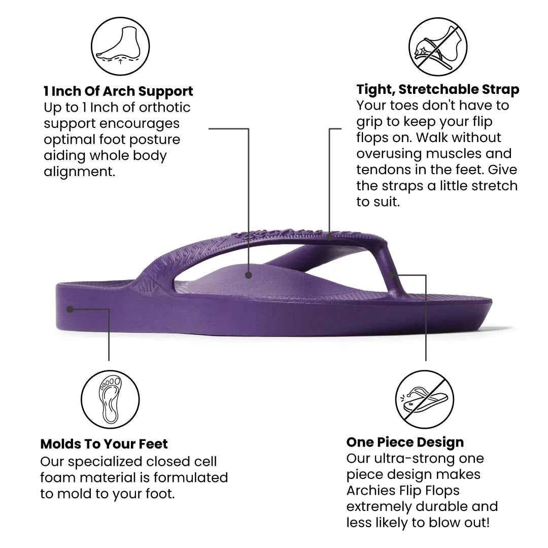 Archies Arch Support Flip Flops – Acai Purple *Limited Edition* ***ARRIVING SOON***