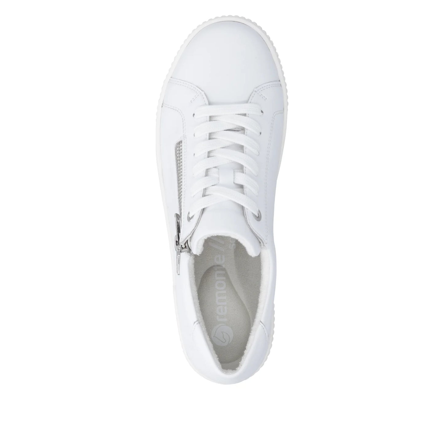 Remonte D0700-80 Women's White Leather Lace-Up Shoe