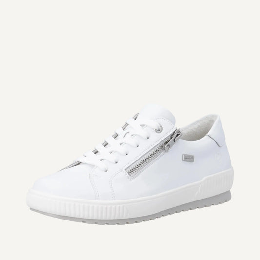 Remonte D0700-80 Women's White Leather Lace-Up Shoe