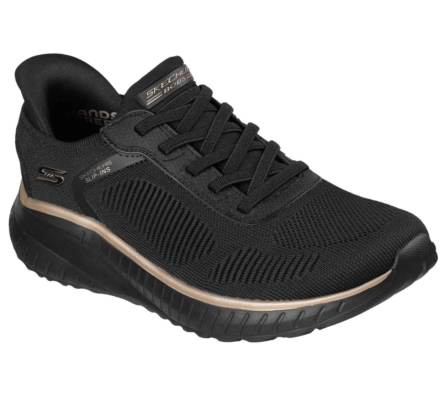 Skechers Slip-ins BOBS Sport Squad Chaos – Women's Trainer – Black/Rose Gold – 117497 BKRG