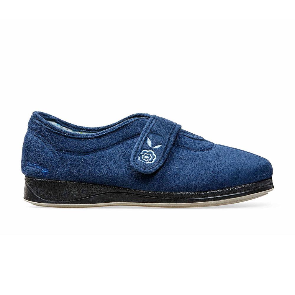 Padders Camilla – Women's Extra-Wide Slipper – Denim