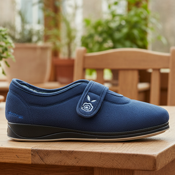 Padders Camilla – Women's Extra-Wide Slipper – Denim