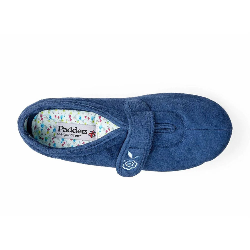 Padders Camilla – Women's Extra-Wide Slipper – Denim