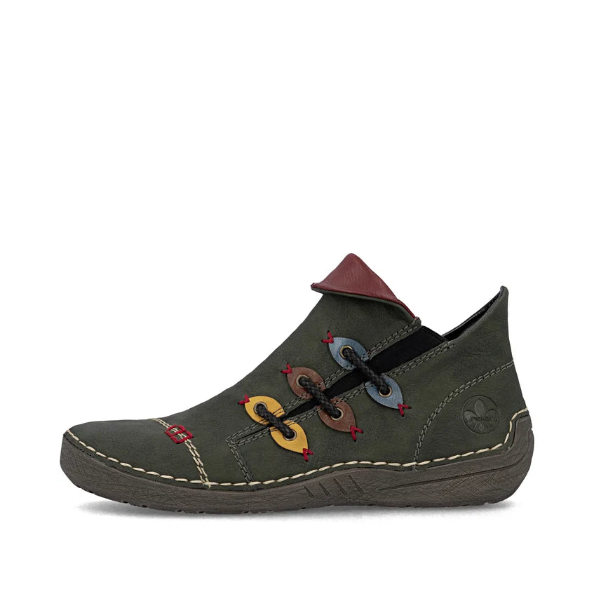 Rieker 72581-54 – Women's Ankle Boot – Green