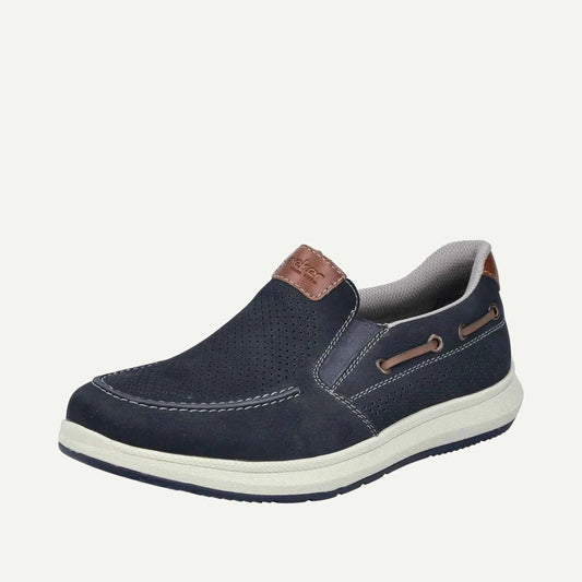 Rieker Men's Comfort Slip-on Shoe - Blue | 16968-14