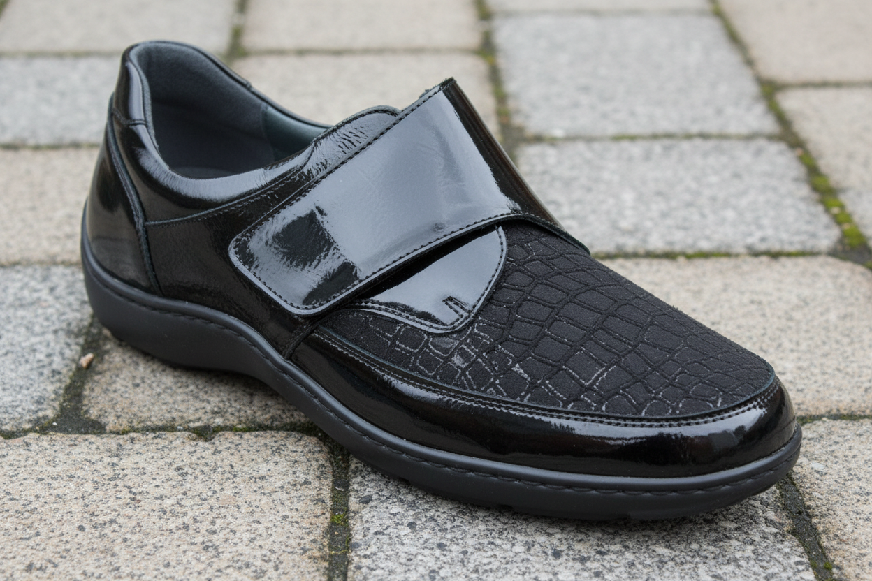 Waldlaufer Henni 496H31 – Black Patent | Women's Wide-Fit Patent Leather Shoe