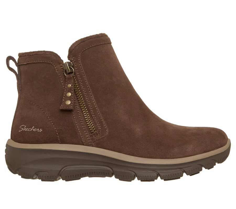 Skechers Relaxed Fit: Easy Going - Urban Zip – 168188 CHOC – Women's Ankle Boots – Chocolate