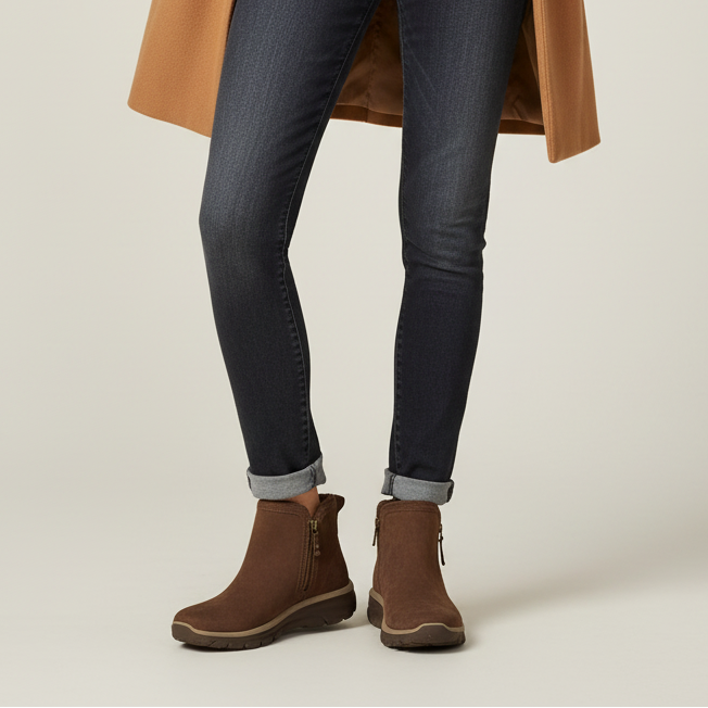 Skechers Relaxed Fit: Easy Going - Urban Zip – 168188 CHOC – Women's Ankle Boots – Chocolate