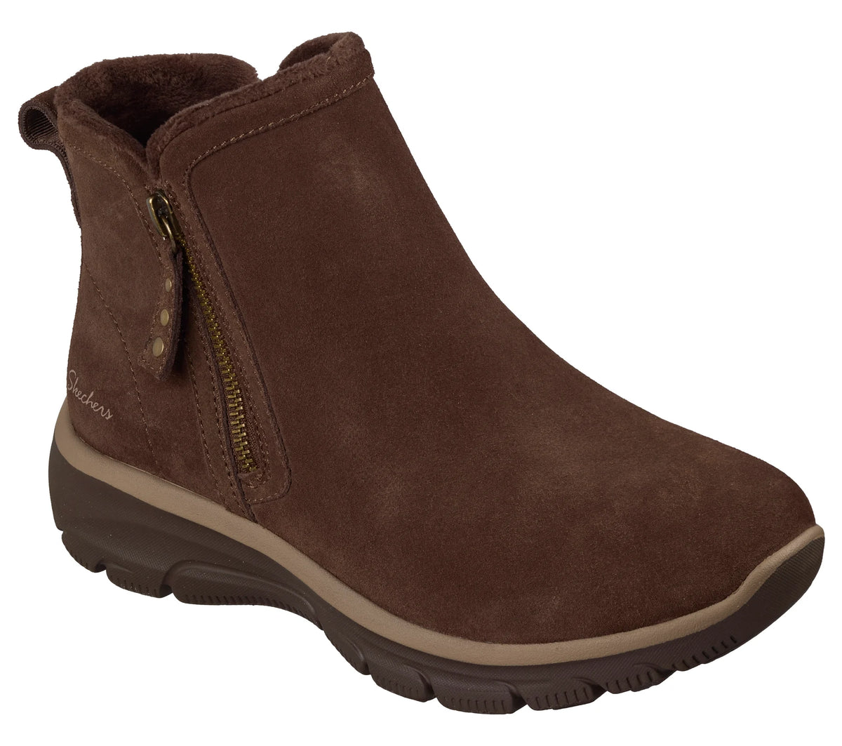 Skechers Relaxed Fit: Easy Going - Urban Zip – 168188 CHOC – Women's Ankle Boots – Chocolate