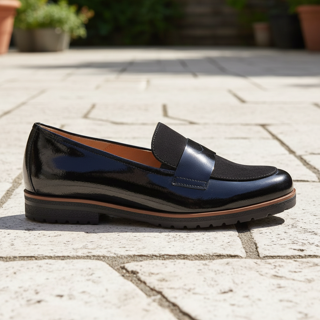 Gabor Elder – Women's Loafer – Black Patent Combi – 4005.01.002