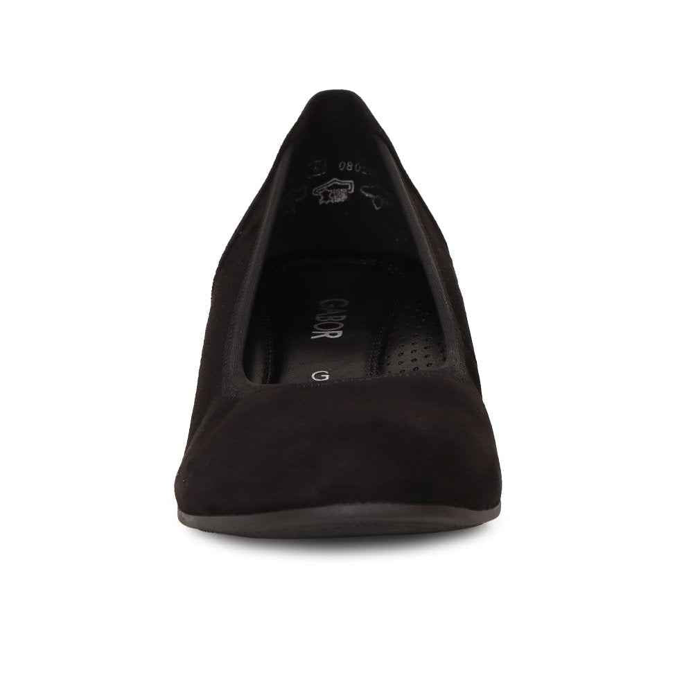 Gabor Chester – Women's Court Shoe – Black Suede – 3026.01.001