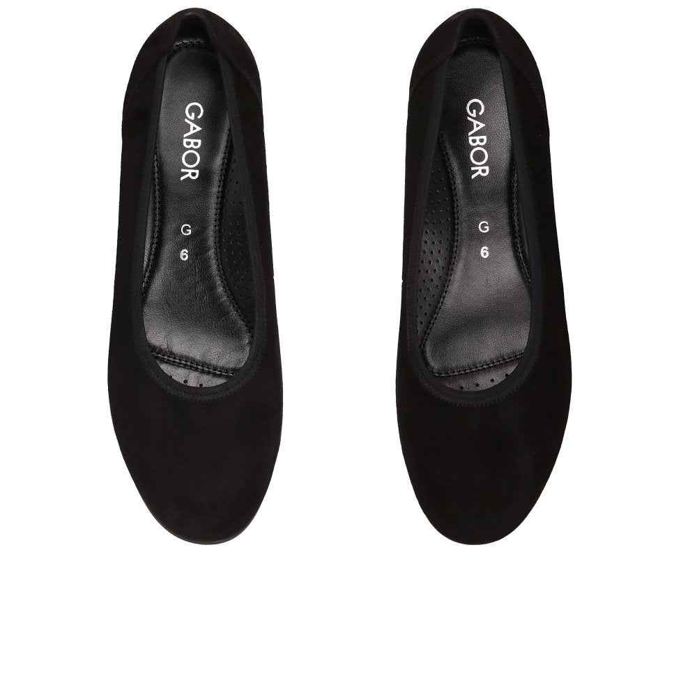 Gabor Chester – Women's Court Shoe – Black Suede – 3026.01.001
