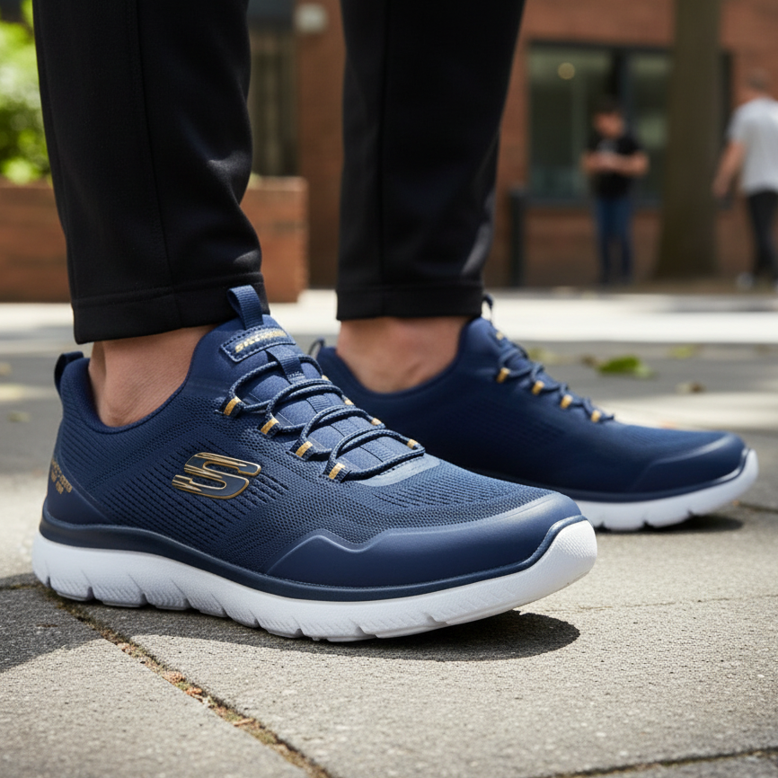 Skechers Slip-ins Summits Top Rate – Men's Trainer – Navy/Yellow – 233045 NVYL