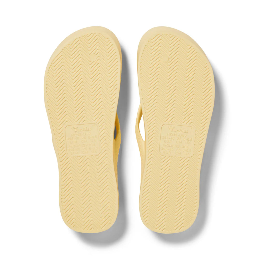 Archies Arch Support Flip Flops - Lemon