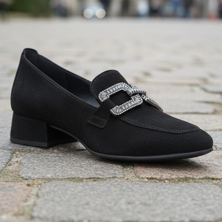Gabor Gift – Women's Loafer – Black Suede – 4002.02.001
