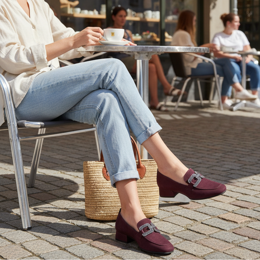 Gabor Gift – Women's Loafer – Mulberry Suede – 4002.02.004