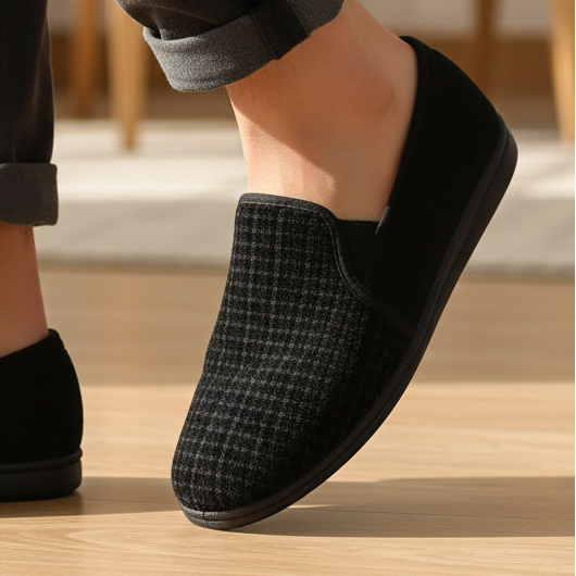 Padders Albert – Men's Slipper – Black Check