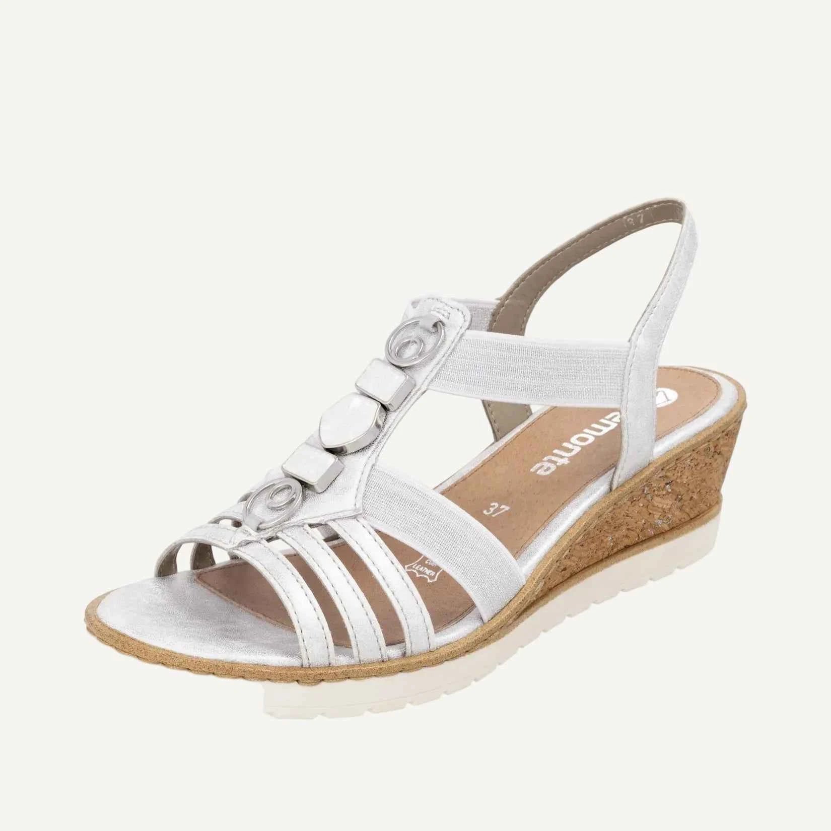 Remonte Women's Wedge Sandal – Silver/Platinum | R6264-92