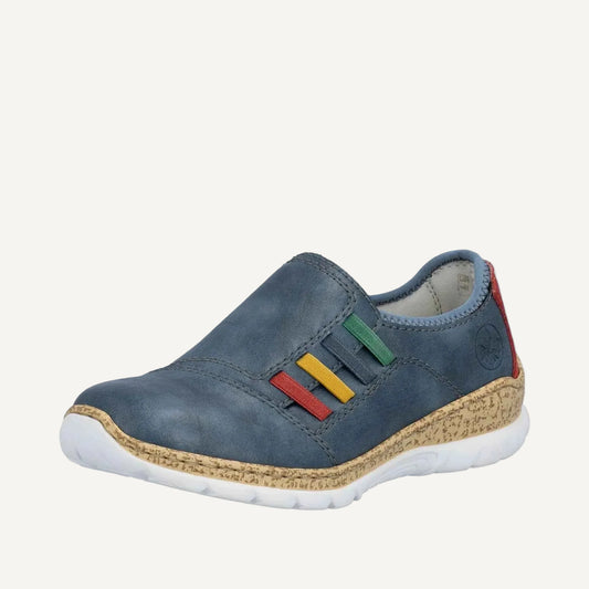 Rieker Women's Casual Slip-on Shoe - Blue - N4264-14