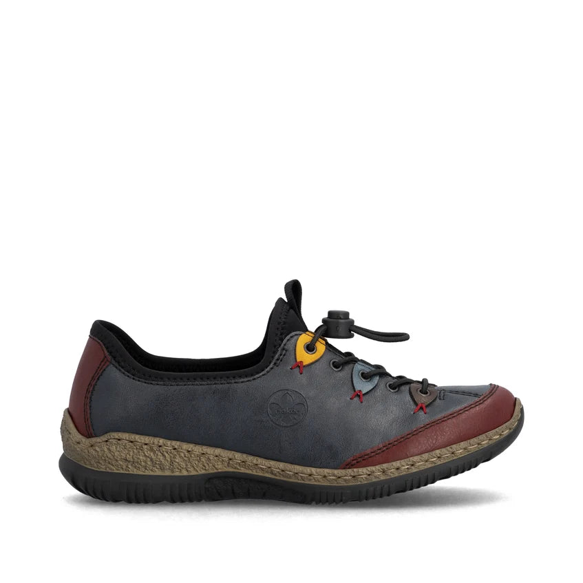 Rieker N3271-35 – Women's Elasticated Shoe – Blue Combi