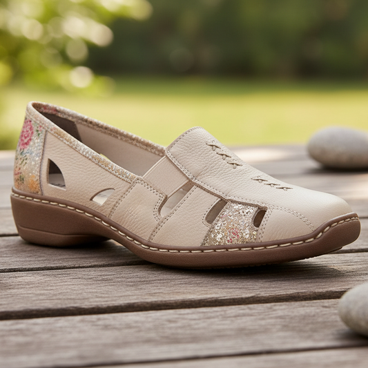 Rieker 41385-63 – Women's Antistress Slip-On Shoe – Beige