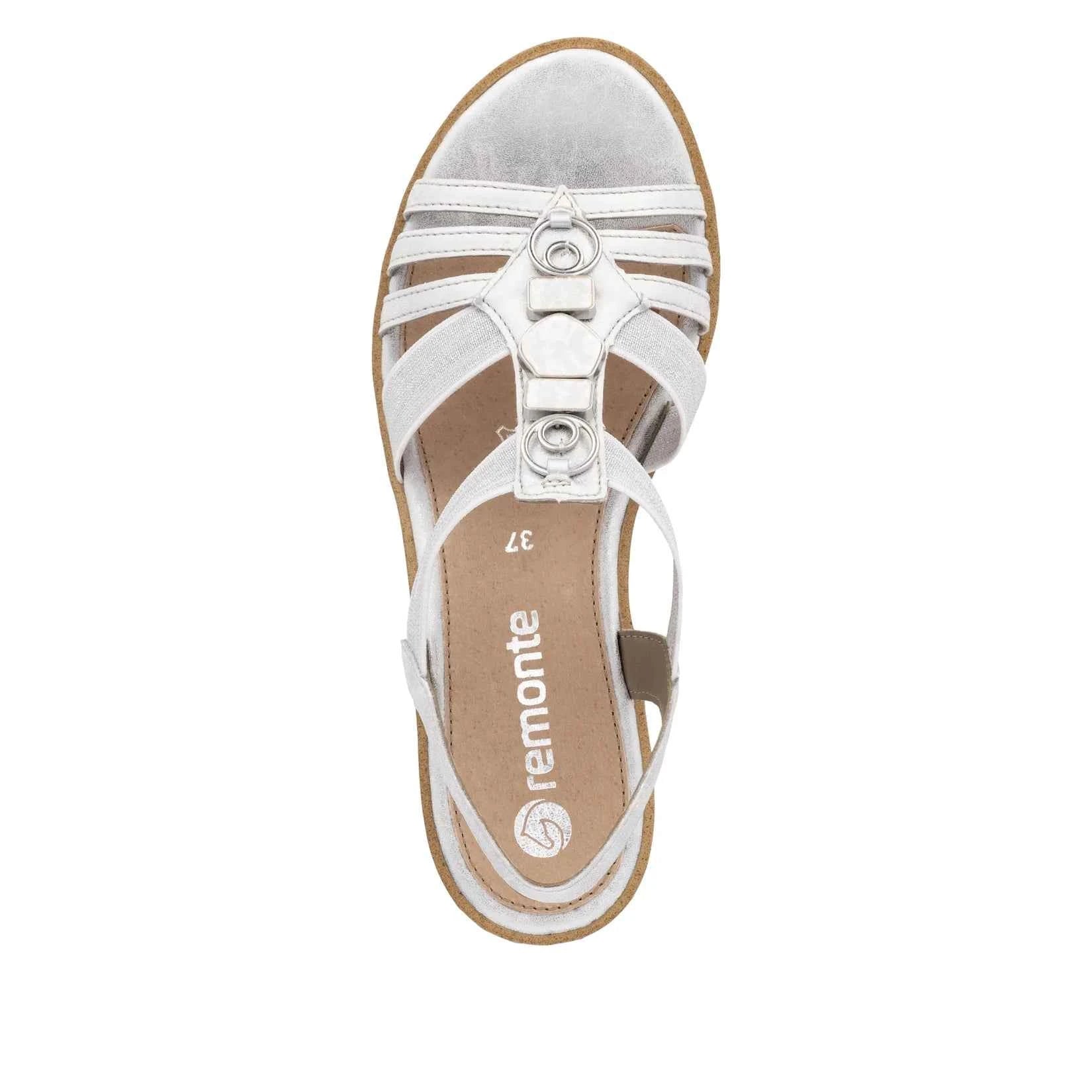Remonte Women's Wedge Sandal – Silver/Platinum | R6264-92