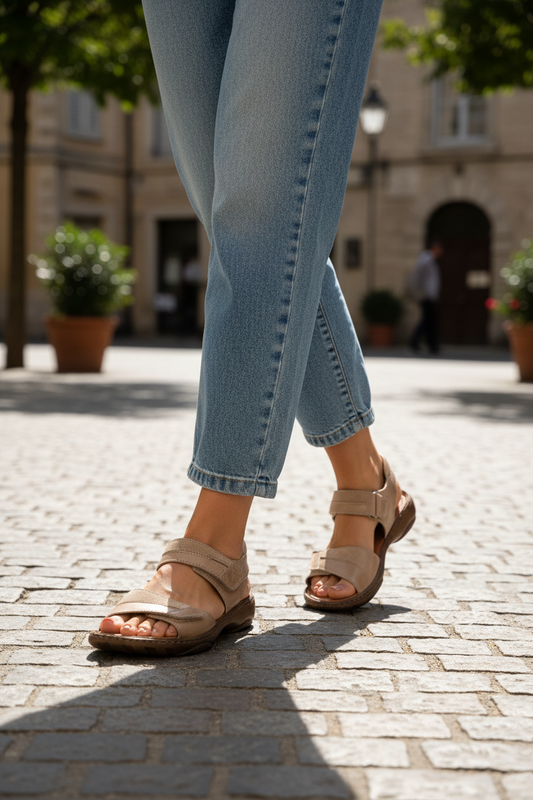 Josef Seibel Debra 19 – Beige – Women's Leather Adjustable Sandal