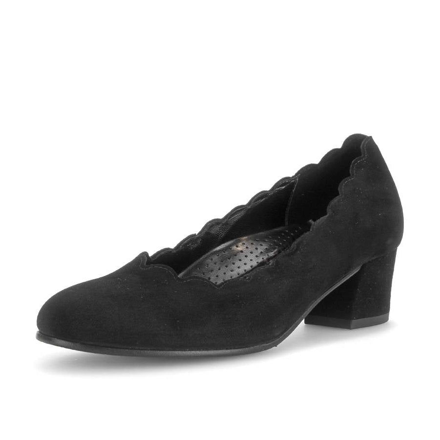 Gabor Gigi – Women's Court Shoe – Black Suede – 3006.01.001