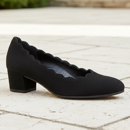 Gabor Gigi – Women's Court Shoe – Black Suede – 3006.01.001