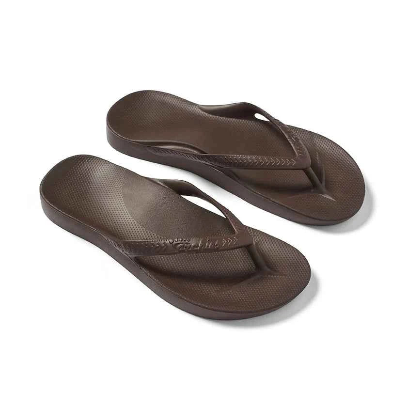 Archies Arch Support Flip Flops – Brown