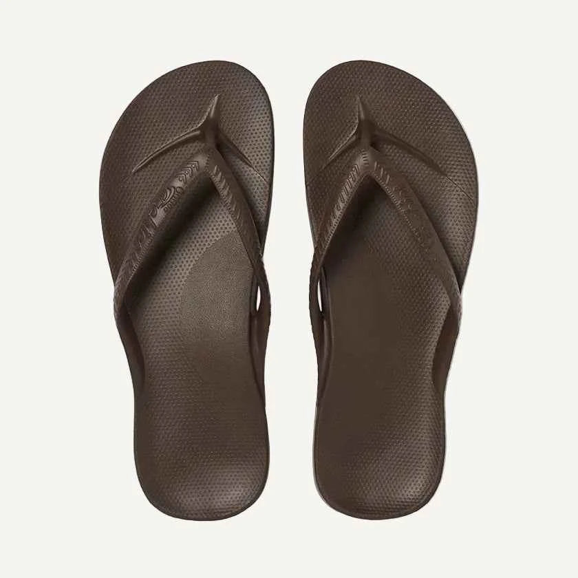 Archies Arch Support Flip Flops – Brown