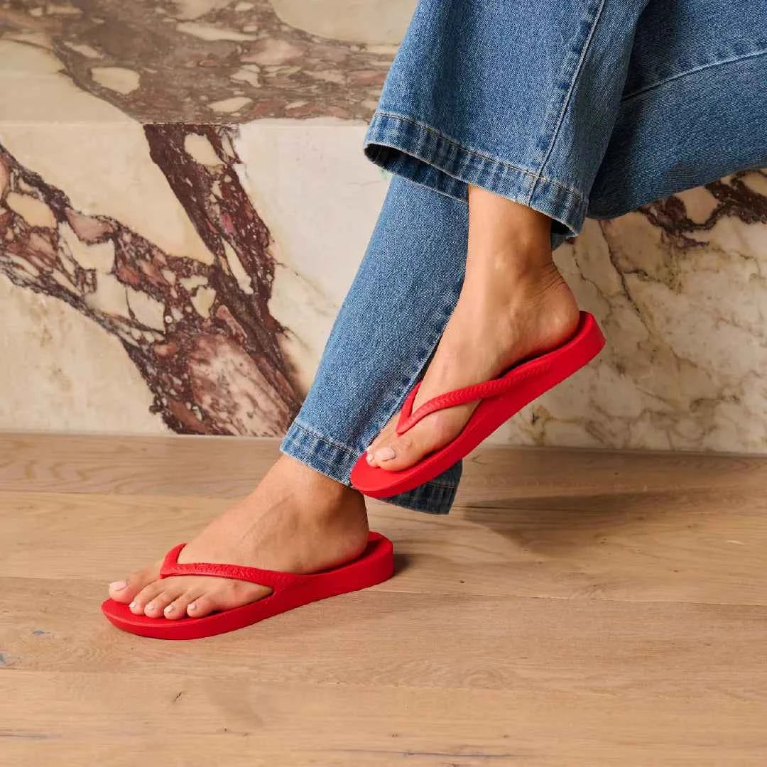 Archies Arch Support Flip Flops – Chili Red *Limited Edition*  ***ARRIVING SOON***