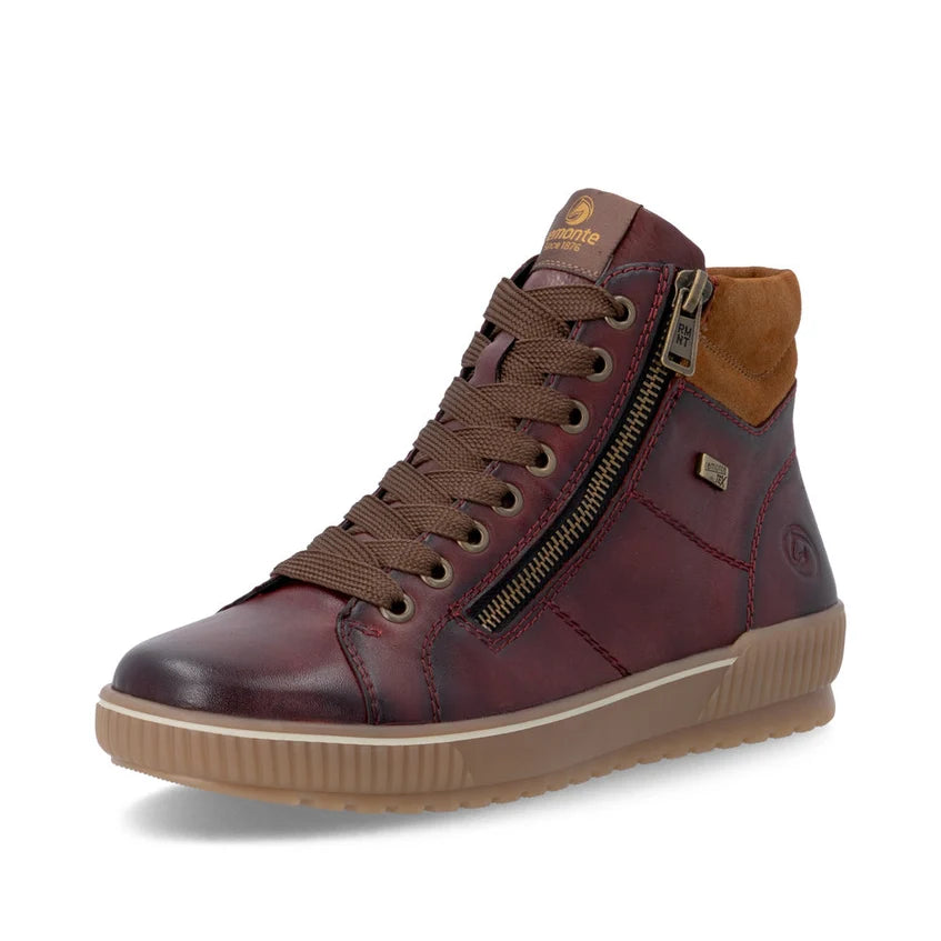 Remonte D0772-37 – Women's Lace-Up Boot – Red Combi