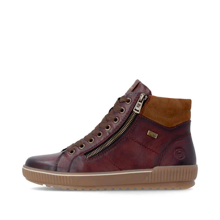 Remonte D0772-37 – Women's Lace-Up Boot – Red Combi