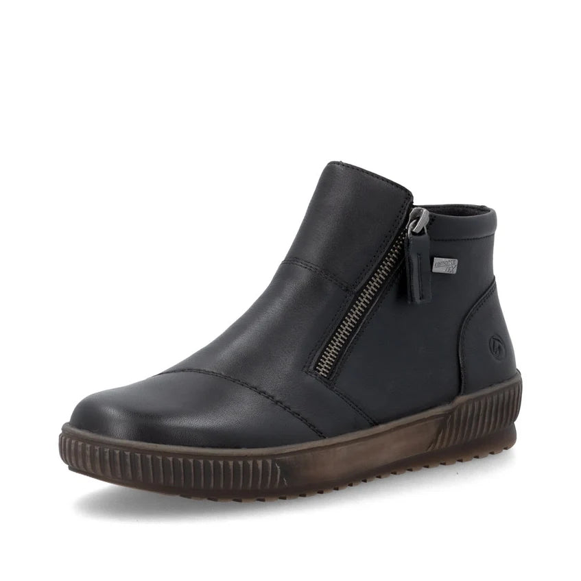 Remonte D0783-00 – Women's Leather Ankle Boot – Black