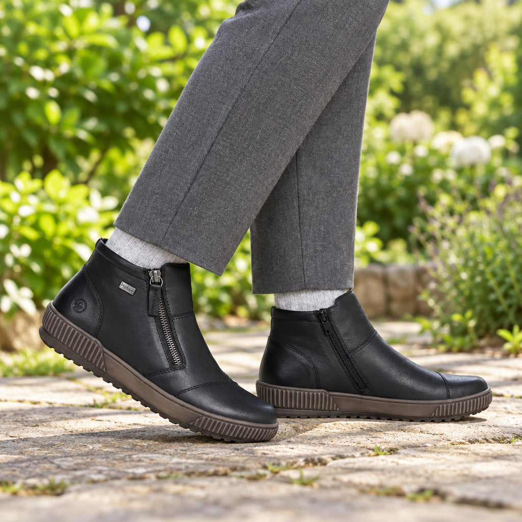 Remonte D0783-00 – Women's Leather Ankle Boot – Black