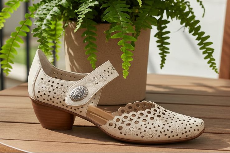 Rieker Women's Mary Jane Shoe - Beige - 43753-60.