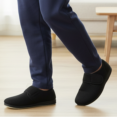 Panda Eli – Men's Slippers – Black Microsuede *COMING SOON DUE MID SEPTEMBER*