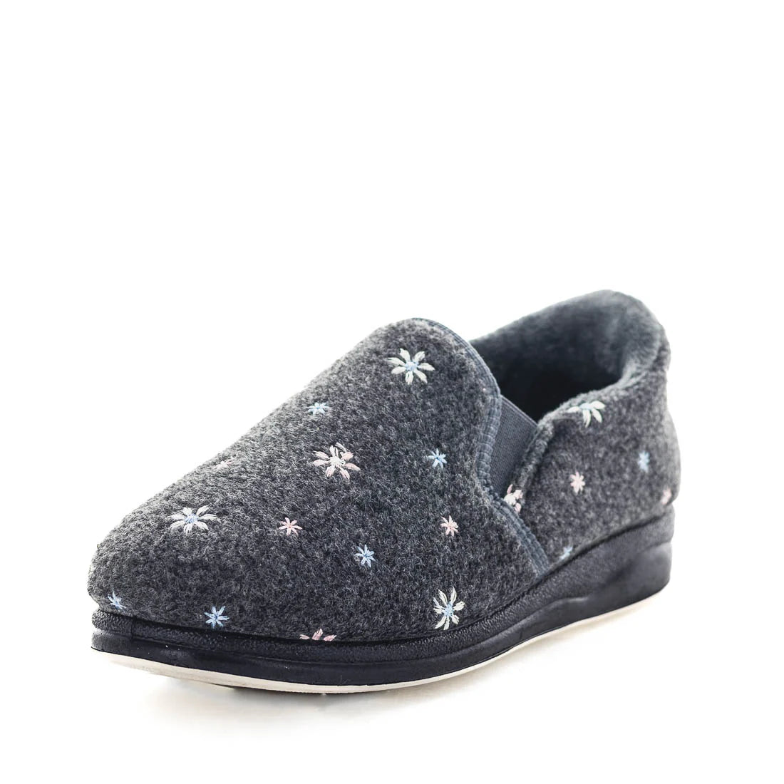 Panda Eleanor STEPPINS – Women's Hands-Free Slippers – Grey Flower *COMING SOON DUE MID SEPTEMBER*