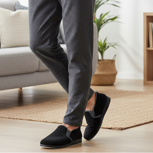 Panda Emerson STEPPINS – Men's Hands-Free Slippers – Black/Grey *COMING SOON DUE MID SEPTEMBER*