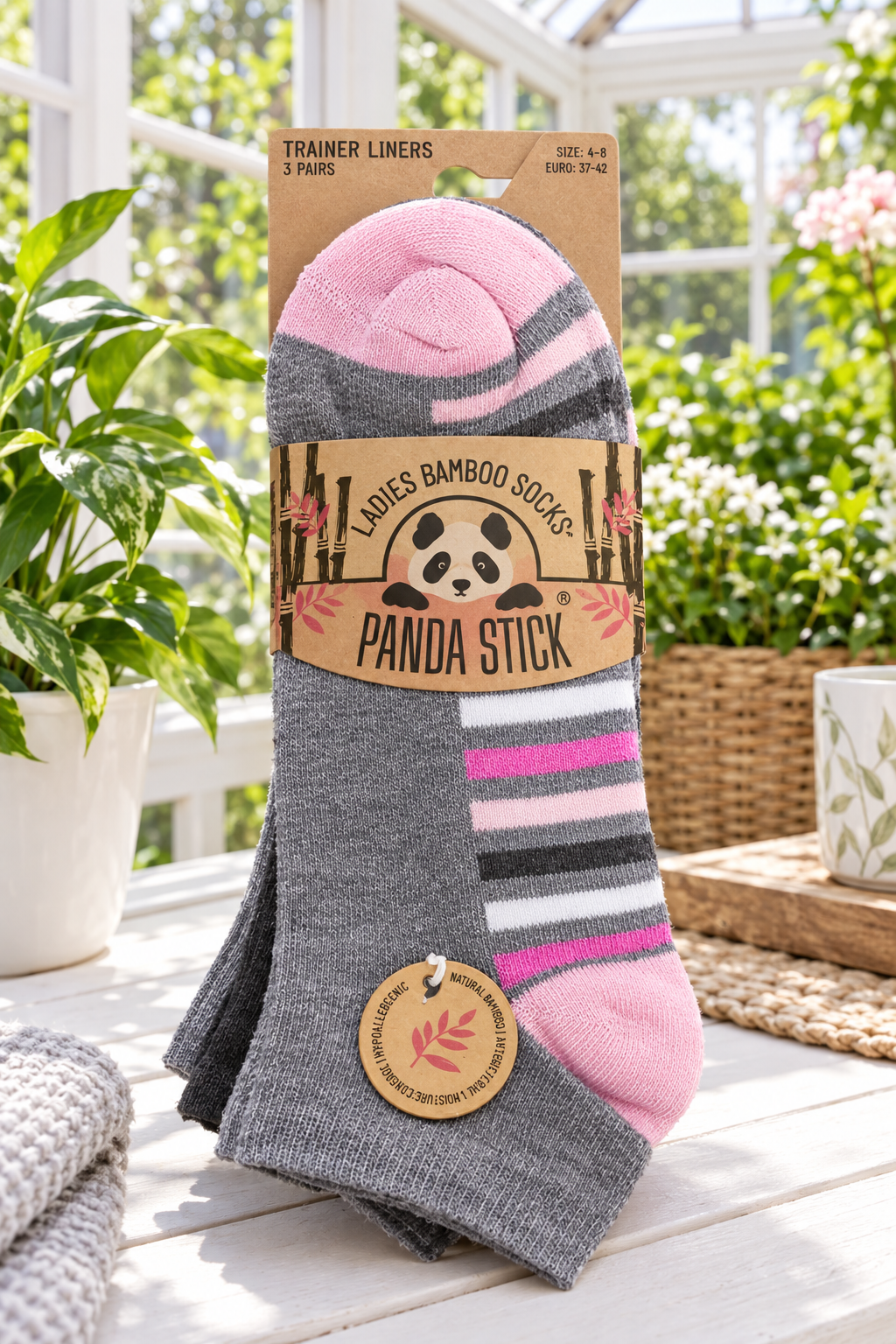 Women's Bamboo Trainer Socks – Spot Design – 3 Pair Pack