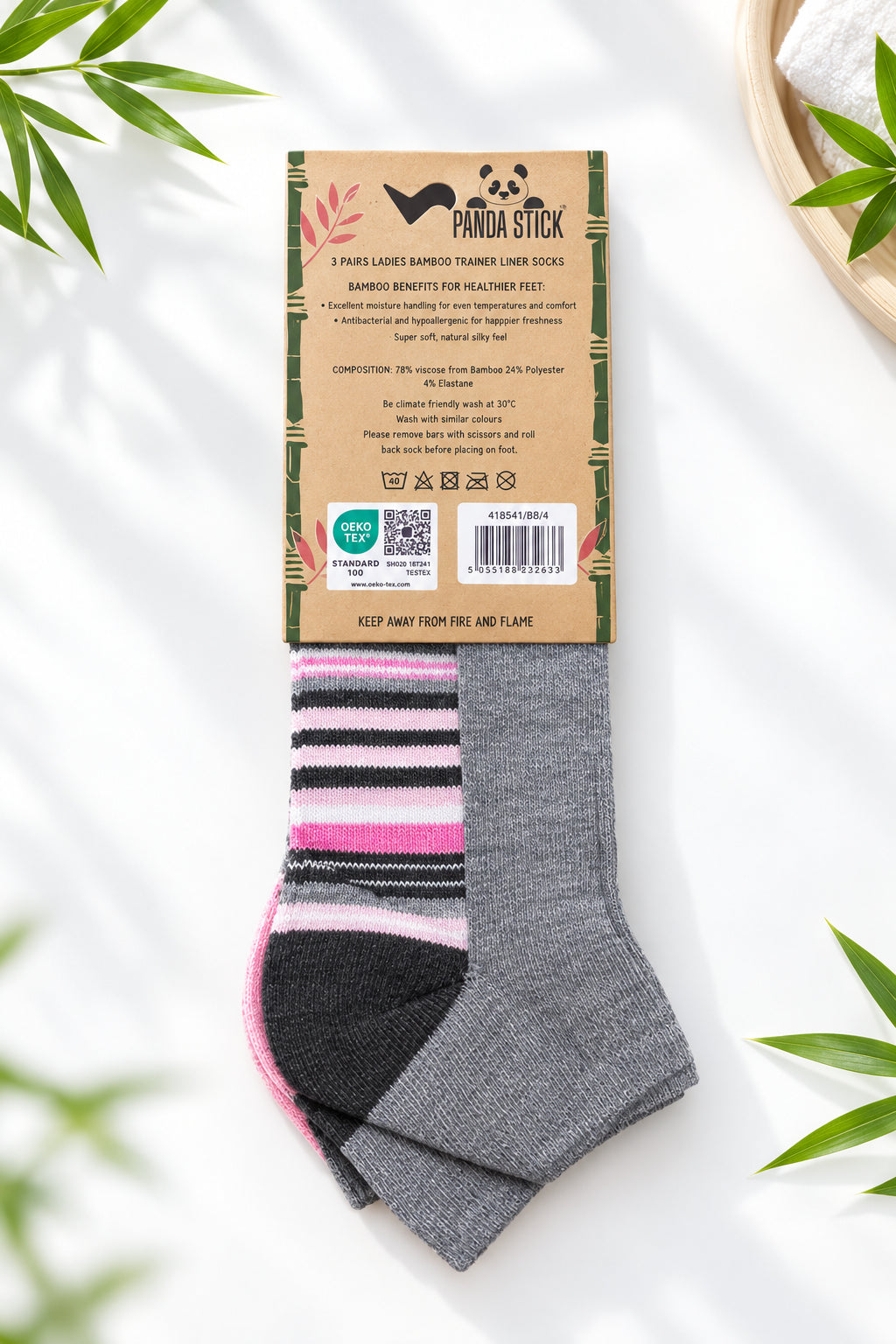 Women's Bamboo Trainer Socks – Spot Design – 3 Pair Pack
