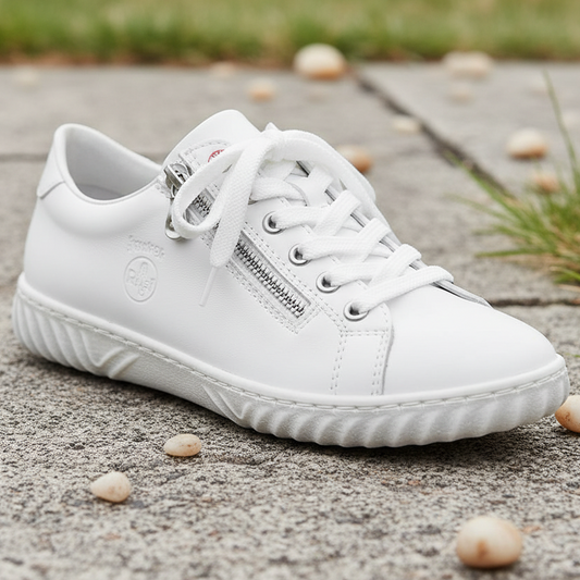 Rieker N0900 – Women's Antistress Zip Shoe – White – N0900-81