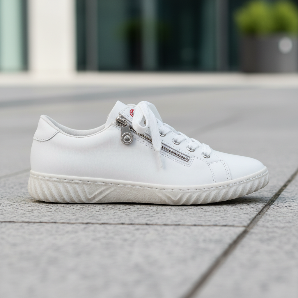 Rieker N0900 – Women's Antistress Zip Shoe – White – N0900-81