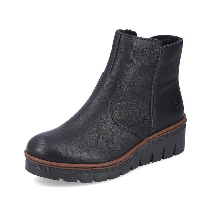 Rieker X9165-00 – Black – Women's Zip Ankle Boot