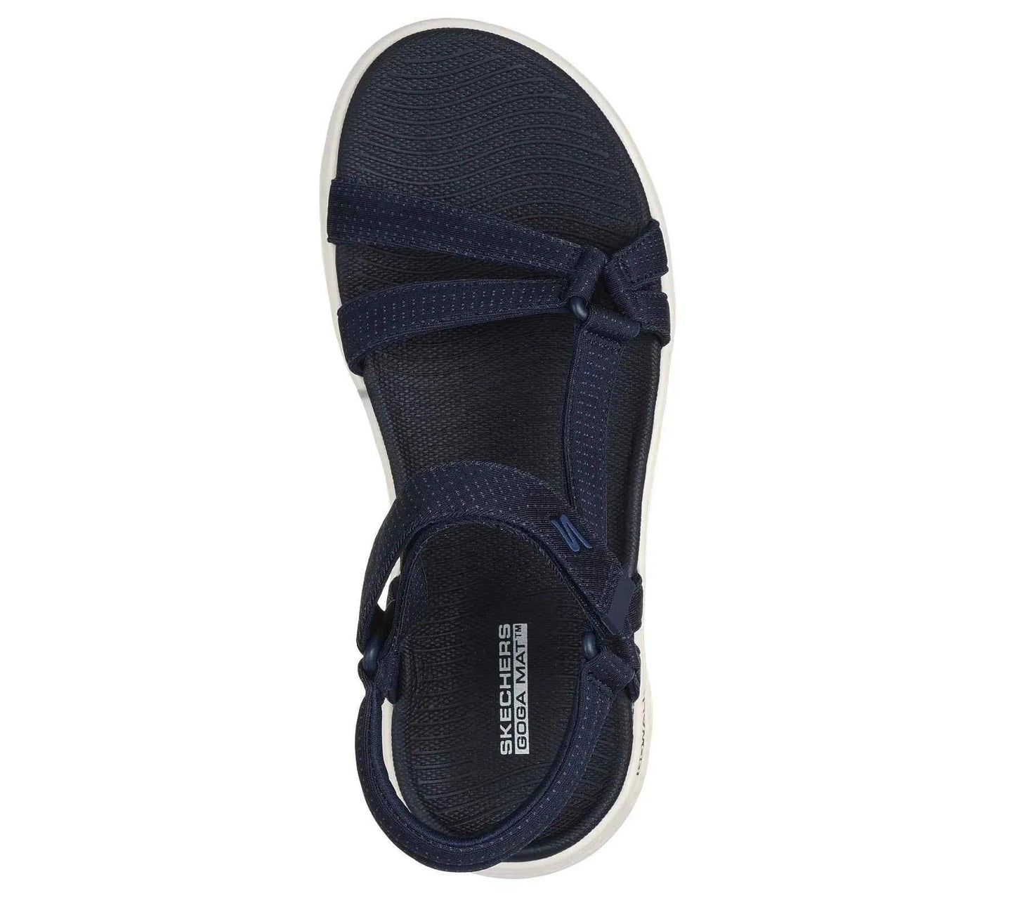 WOODLEY'S SHOES navy blue Skechers USA sandals with adjustable straps and cushioned sole
