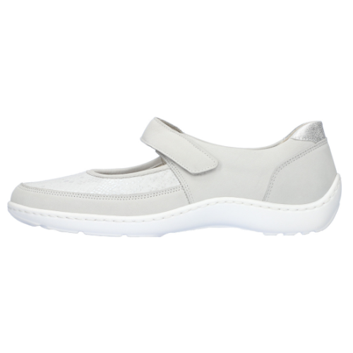 Waldlaufer Henni 496H33 – Cement Argento | Women's Wide-Fit Leather Shoe
