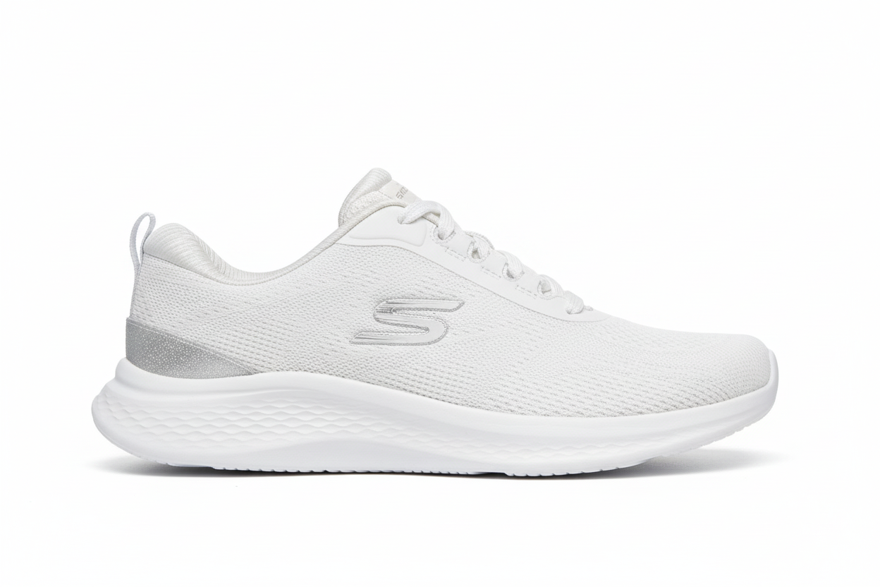 Skechers Vegan Lace-Up: Skech-Lite Pro 2.0 – Brilliant Shimmer – White Silver – 150629 WSL